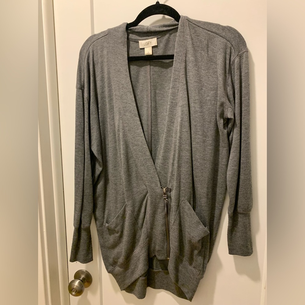 Ann Taylor zip front sweater